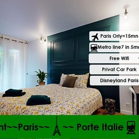 8 People - 4 Rooms - 2 Salle De Bain - Metro 7 & 14 - Porte Italie - Private Car Park- Wifi Le Kremlin-Bicêtre Exterior foto